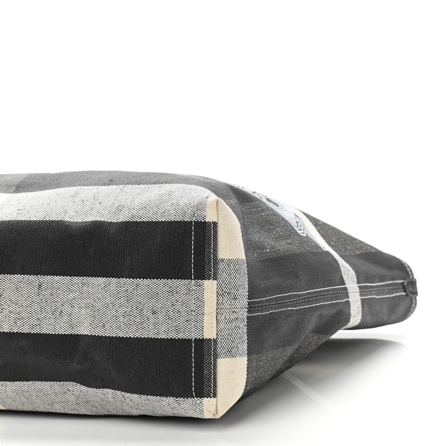 Coated Canvas Mega Check Medium Doodle Tote Black White