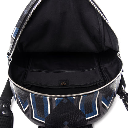 MCM Visetos Gunta Striped Printed Medium Stark Backpack Black 4 of 12