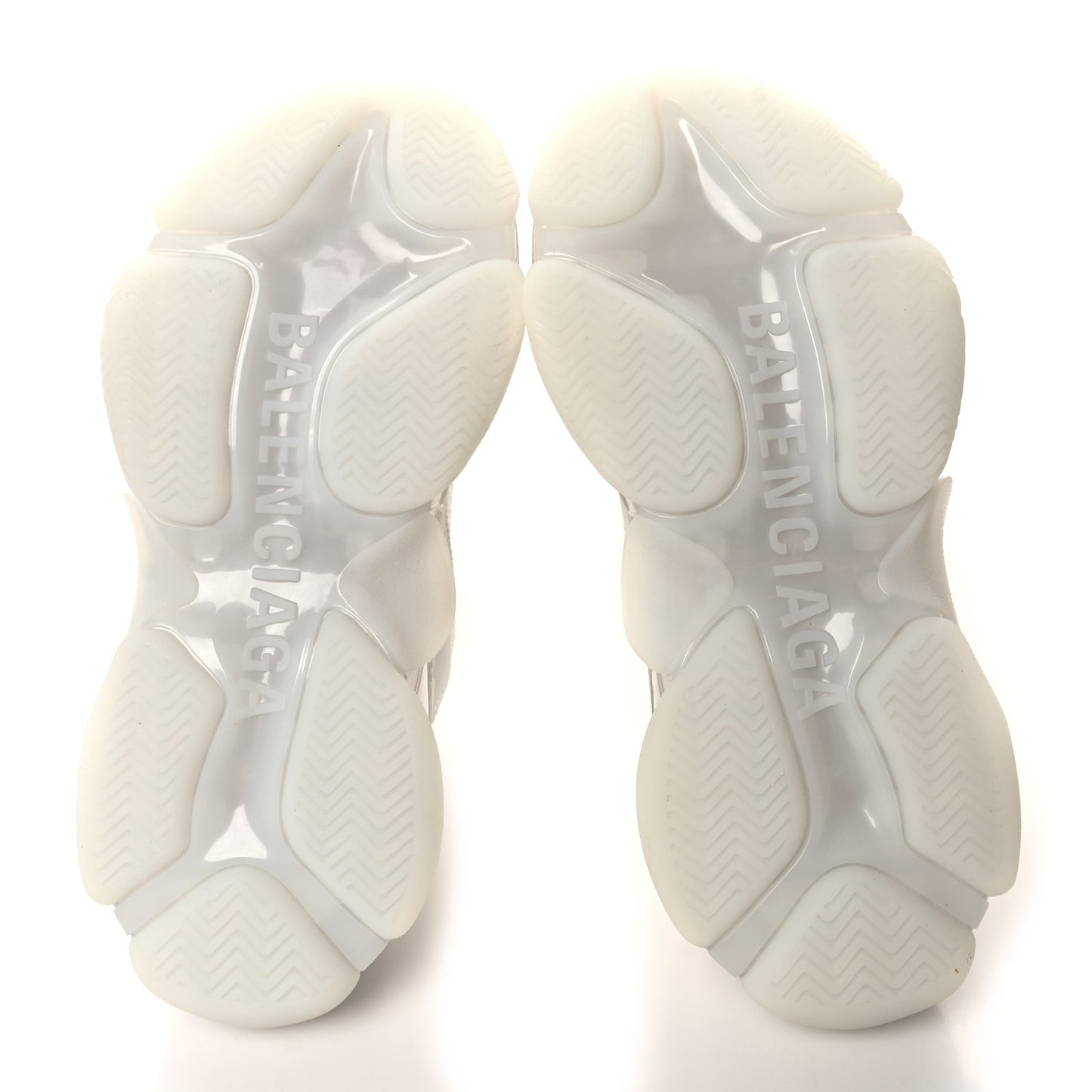 Fabric Mesh Clear Sole Womens Triple S Sneakers 37 White