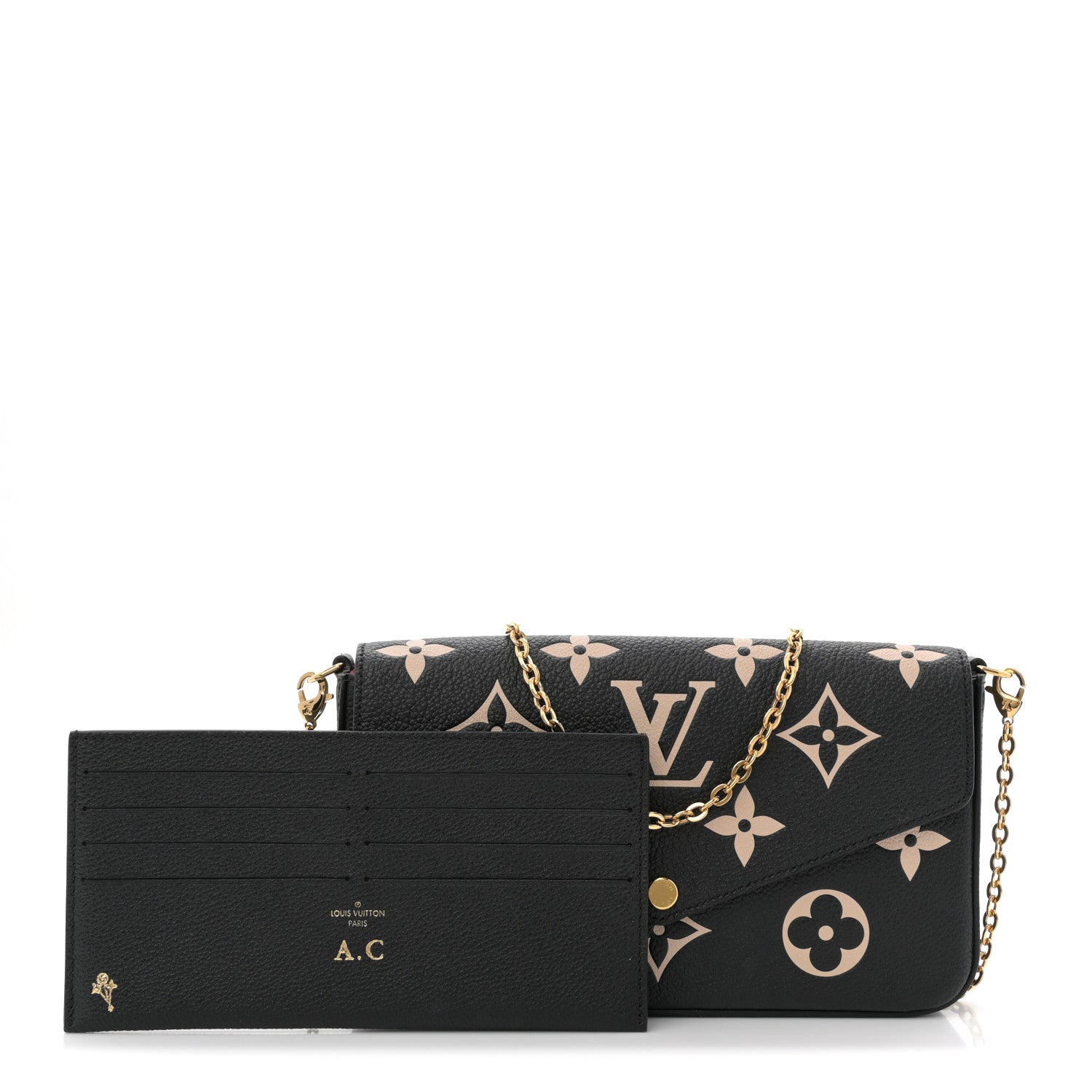 Louis Vuitton Empreinte Monogram Giant Felicie Pochette Black Beige 3 of 11