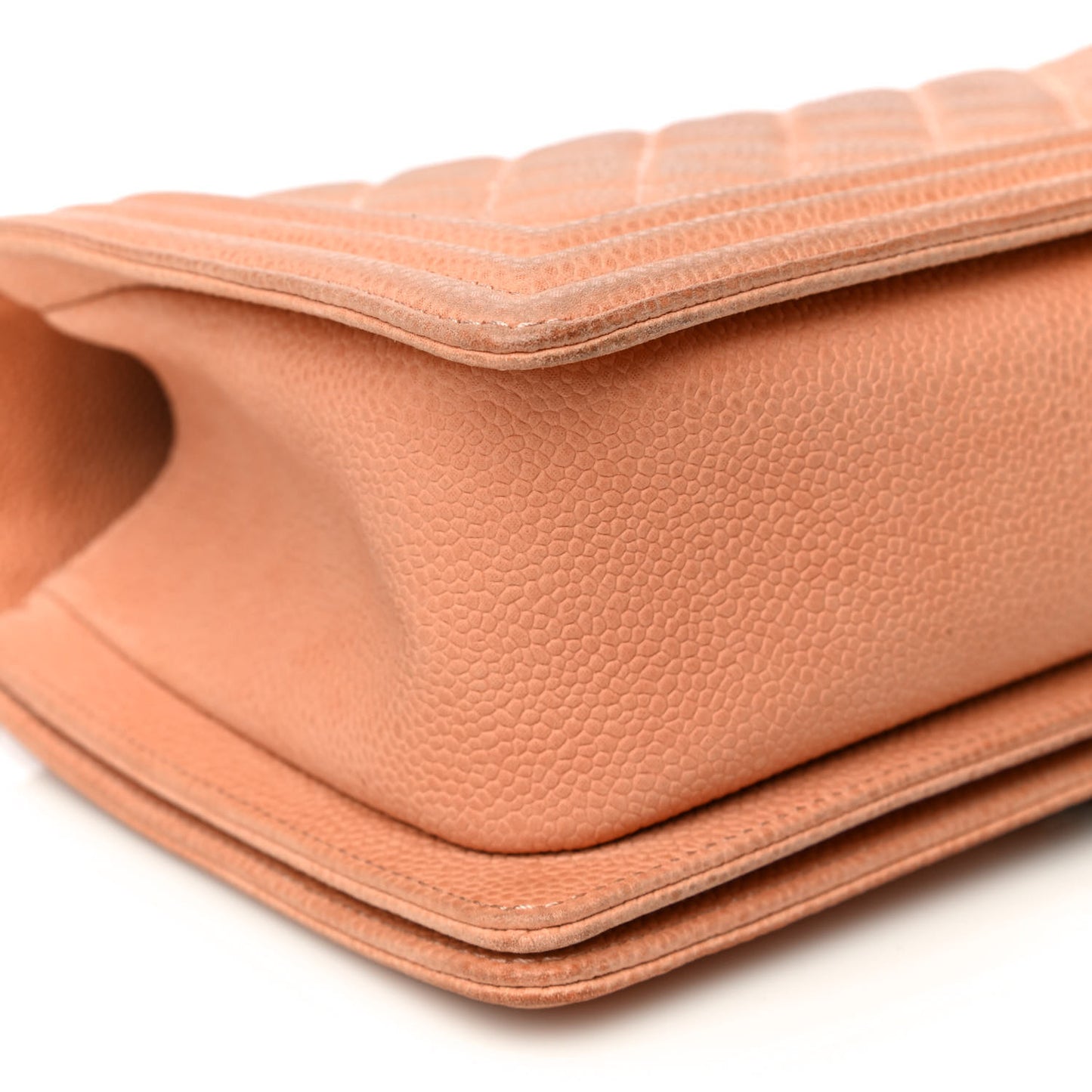 Iridescent Caviar Quilted Medium Boy Flap Beige