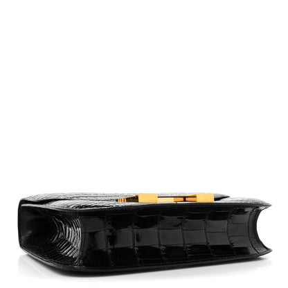Hermes Shiny Niloticus Crocodile Constance 23 Black 4 of 9