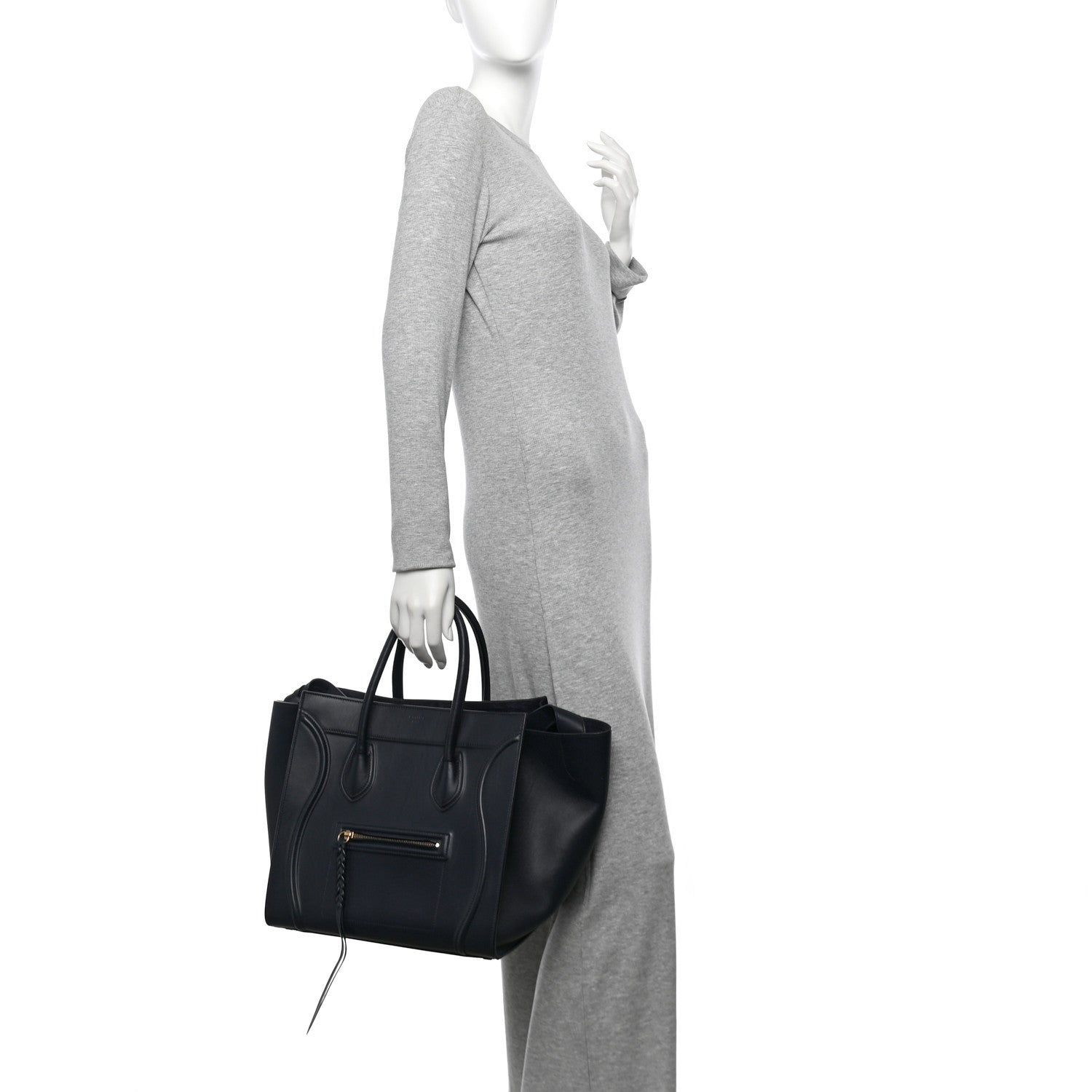Celine Supple Calfskin Medium Phantom Luggage Navy Blue 2 of 12