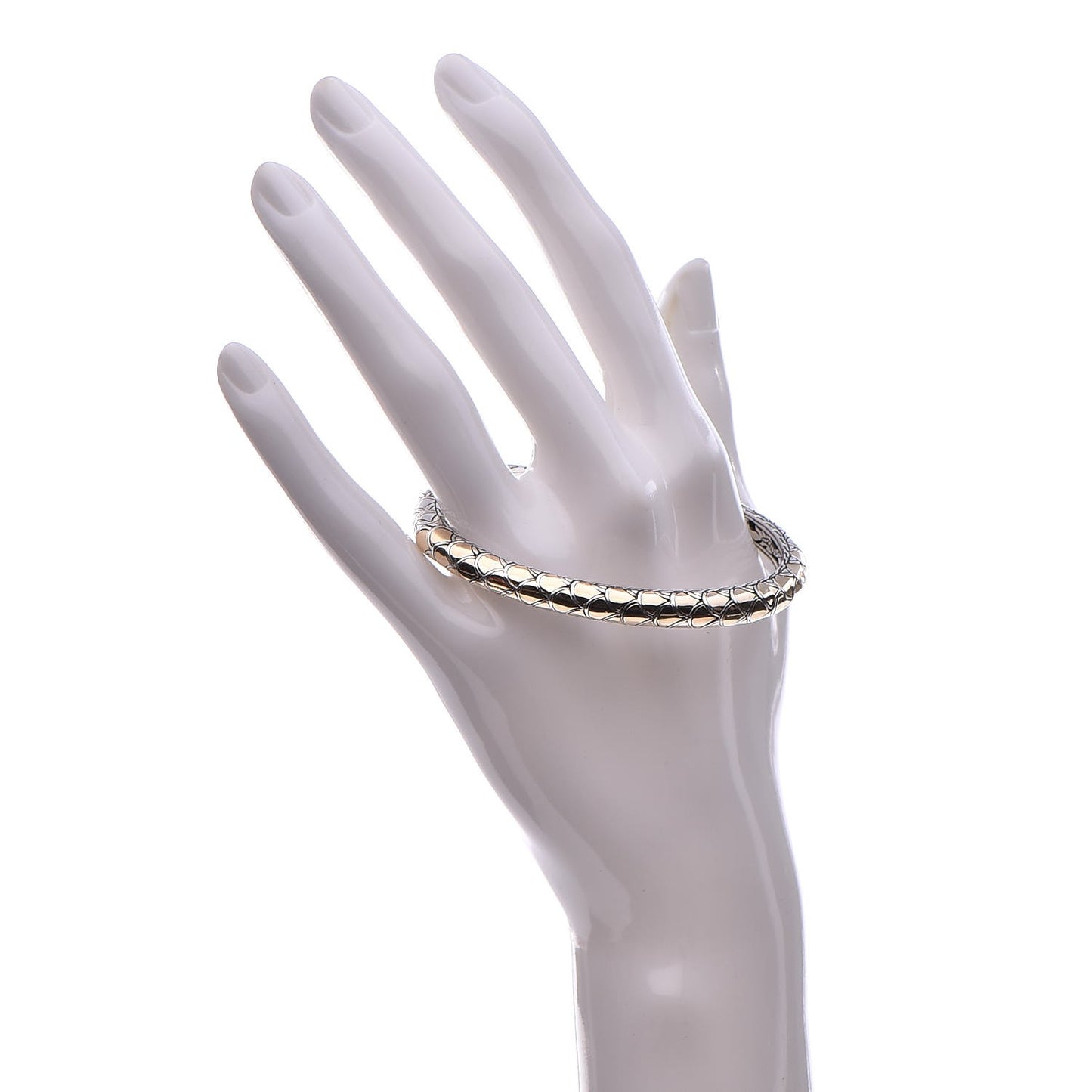 Sterling Silver 18K Yellow Gold Flex Naga Cuff Bracelet M