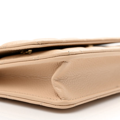 Chanel Caviar Quilted Wallet on Chain WOC Beige 9 of 10
