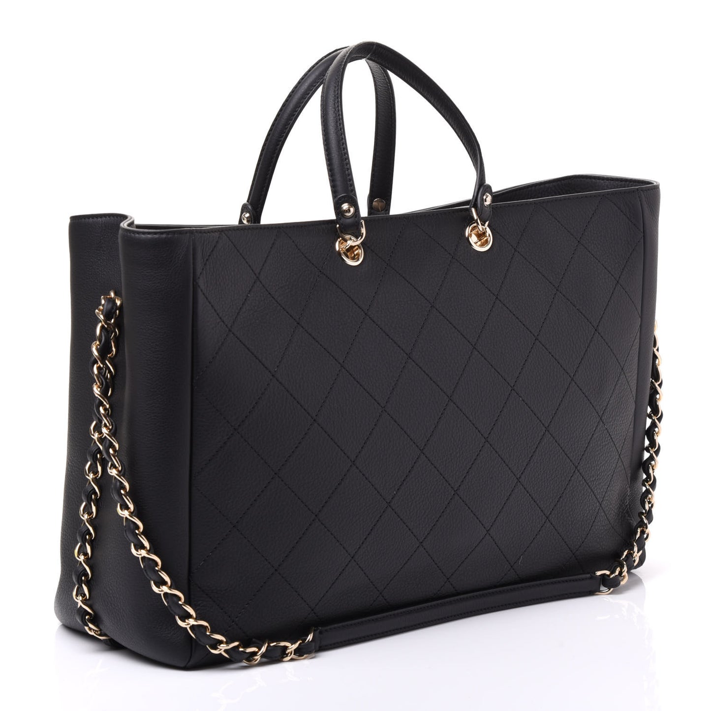 Bullskin Stitched Large Shopping Bag Black