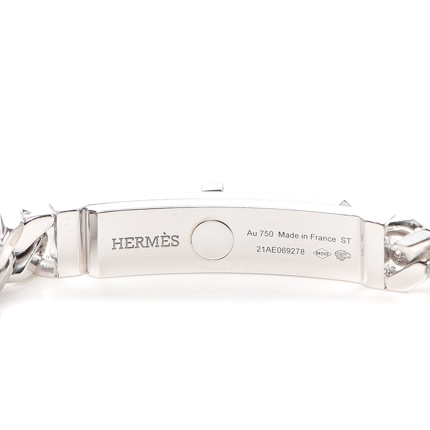 18K White Gold Diamond TPM Kelly Gourmette Bracelet ST