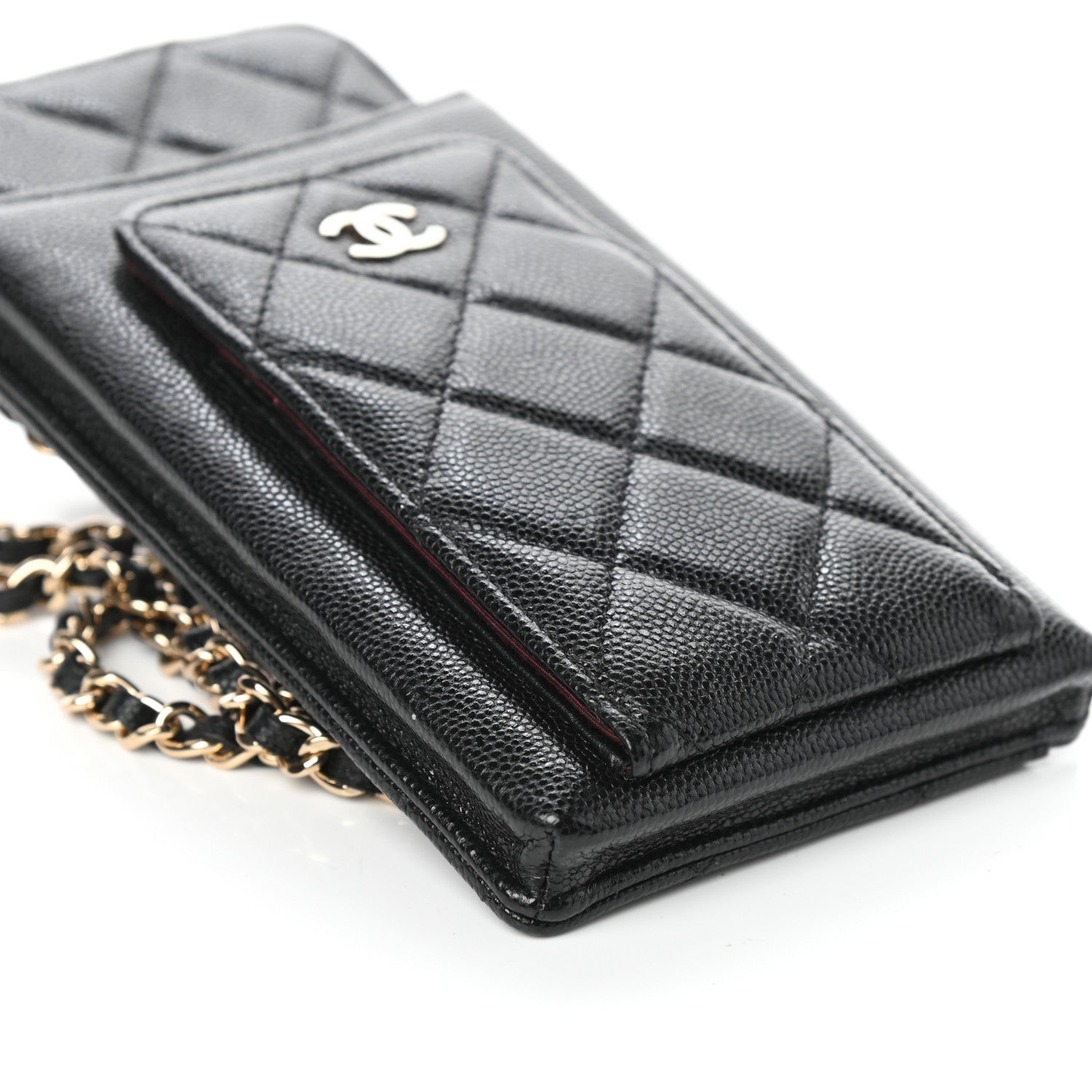 Chanel Caviar Quilted Zip Phone Case Black 9 of 10