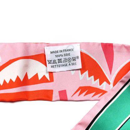 Hermes Silk Sea Surf and Fun Twilly Rose Vermillon Menthol 2 of 4