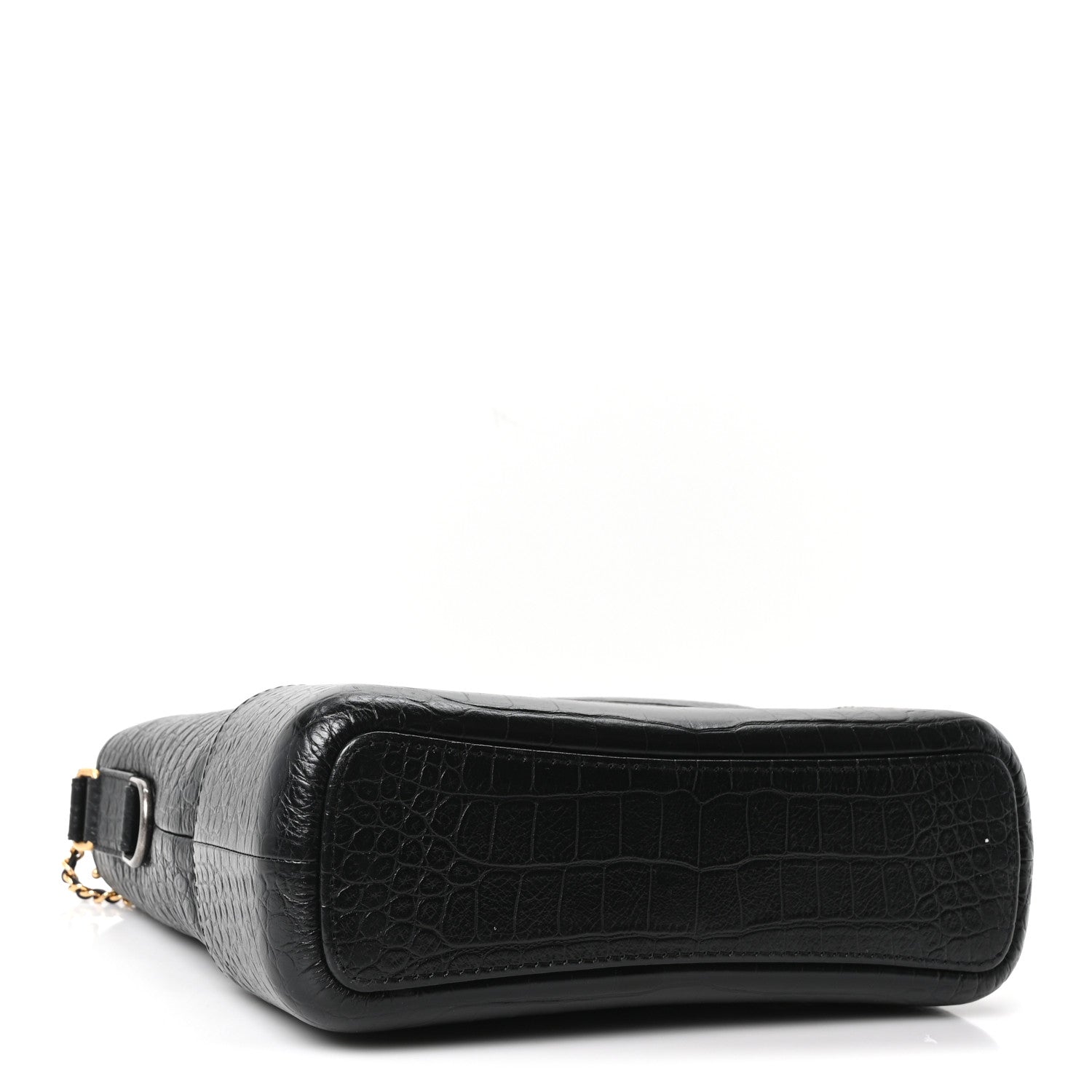Chanel Crocodile Embossed Calfskin Medium Gabrielle Cocodile Hobo Black 4 of 10
