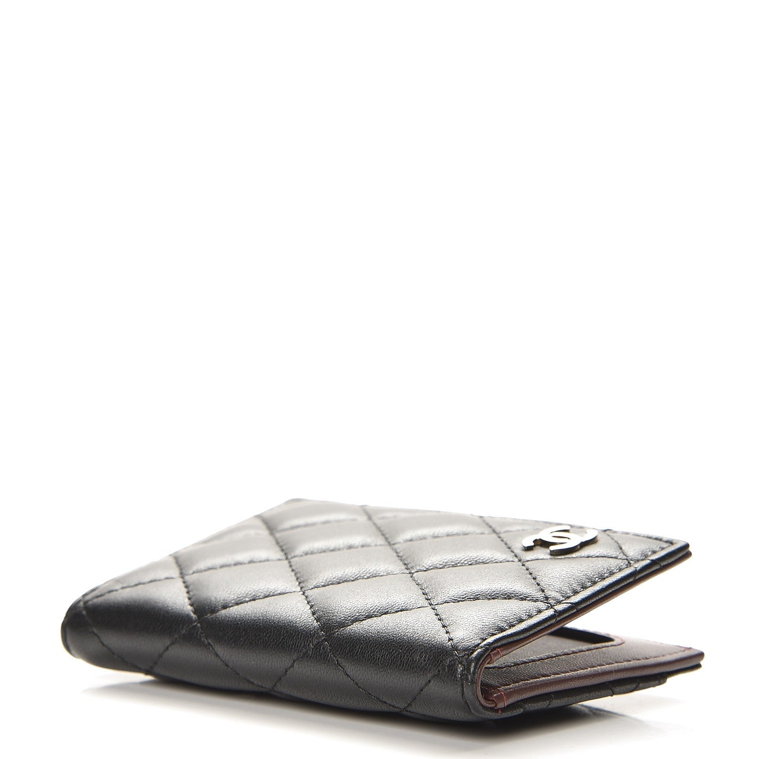 Chanel Lambskin Quilted Card Holder Wallet Black 4 of 8