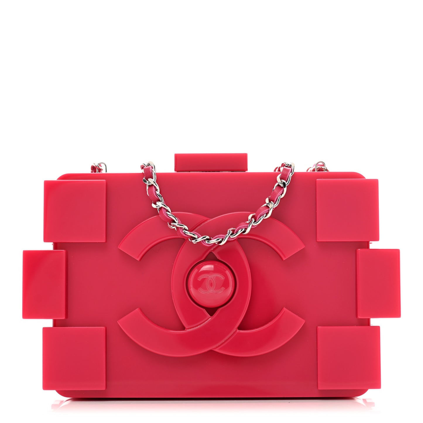 Plexiglass Boy Brick Lego Clutch Pink