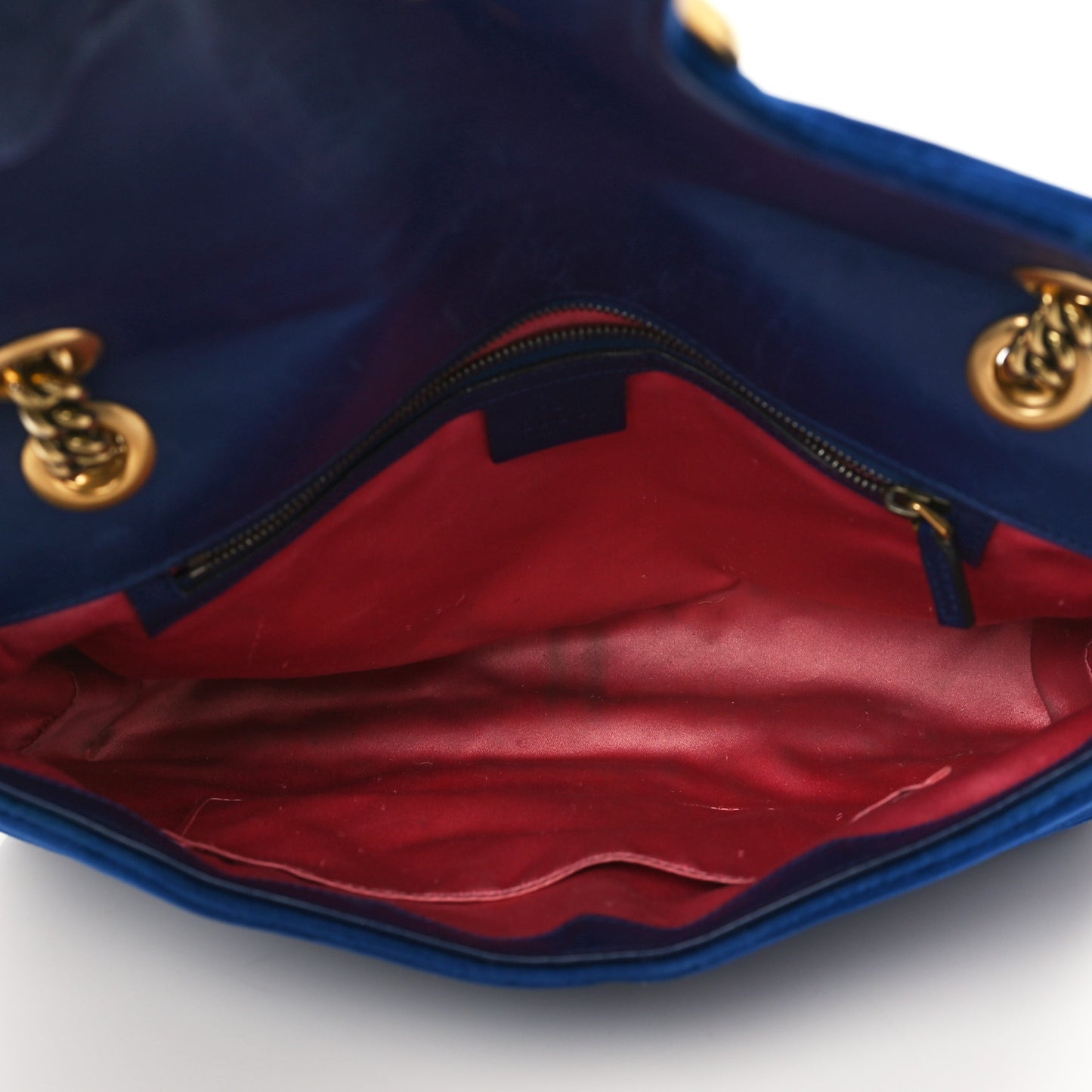 Velvet Matelasse Medium GG Marmont Shoulder Bag Cobalt Blue
