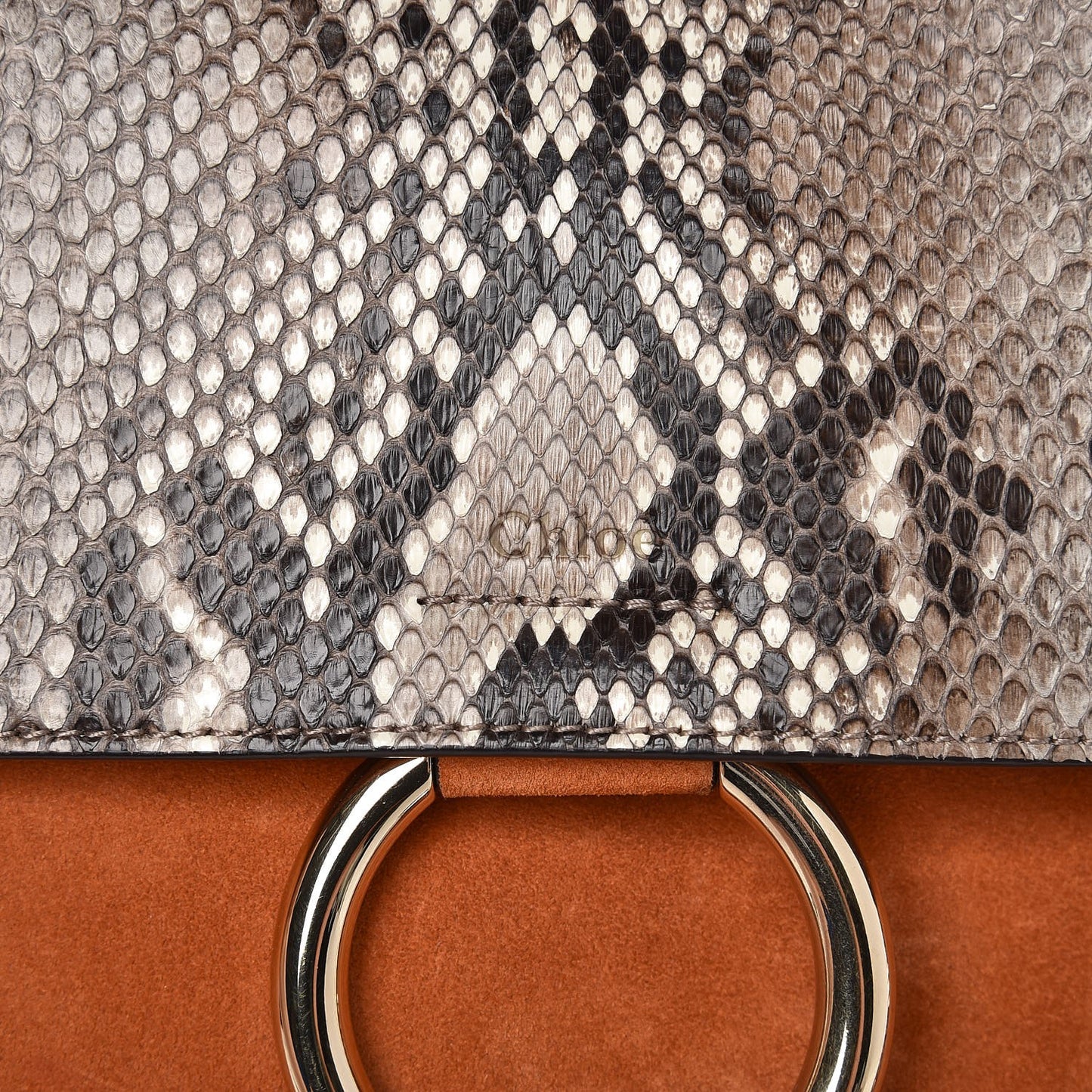 Python Suede Medium Faye Shoulder Bag Tannish Red