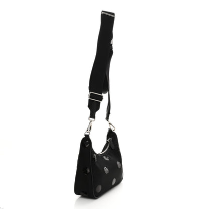 Prada Nylon Sequin Embellished Polka Dot Re-Edition 2005 Shoulder Bag Black 3 of 10