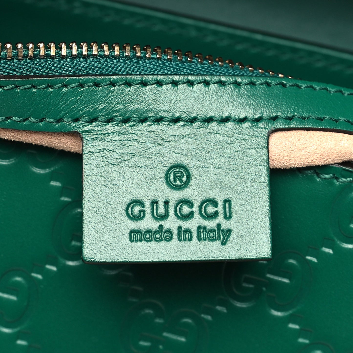 Guccissima Signature Medium Padlock Top Handle Bag Emerald