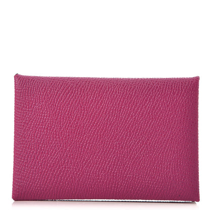 Hermes Epsom Calvi Card Case Rose Pourpre 1 of 8