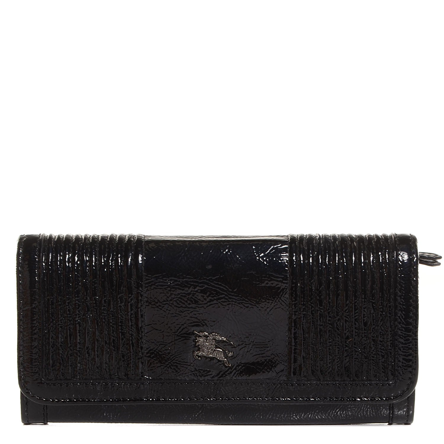 Burberry Crinkled Patent Continental Wallet Black 1 of 9