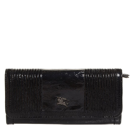 Burberry Crinkled Patent Continental Wallet Black 1 of 9