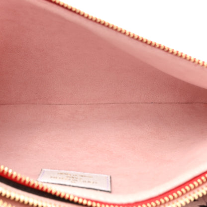 Louis Vuitton Monogram Giant Double Zip Pochette Rouge 7 of 13