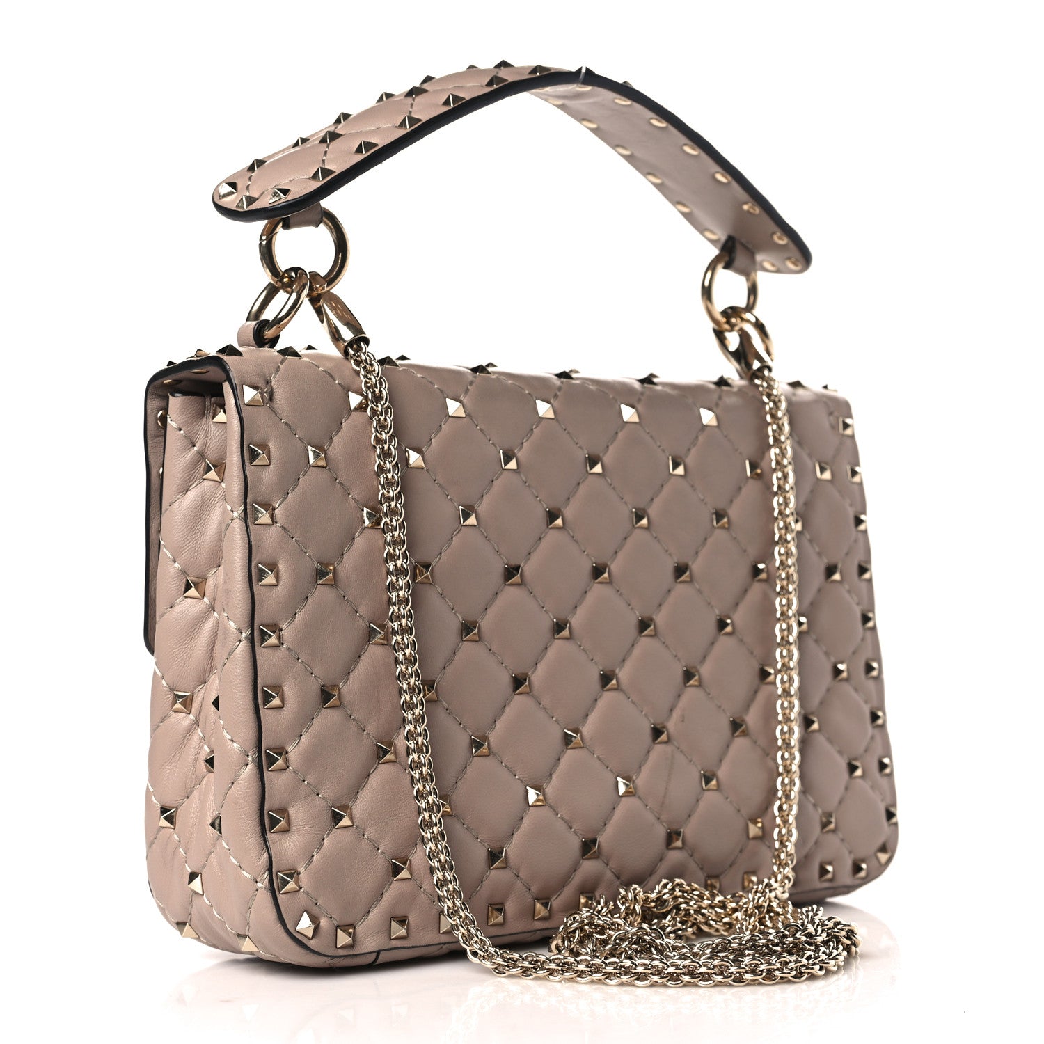 Valentino Garavani Nappa Medium Rockstud Spike Shoulder Bag Poudre 3 of 8