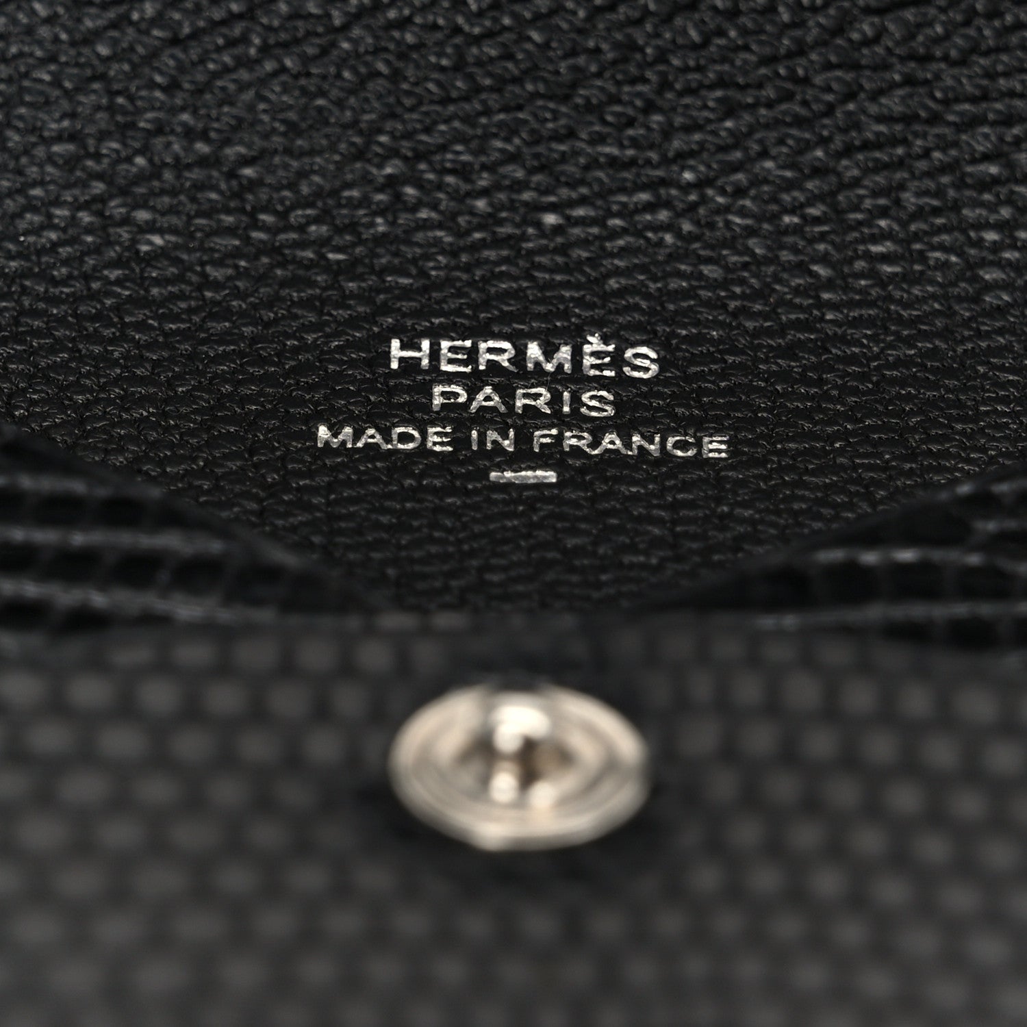 Hermes Lizard Calvi Card Case Black 6 of 7