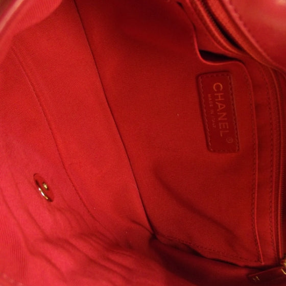 Lambskin Valentine Charms Medium Flap Raspberry Red 10P