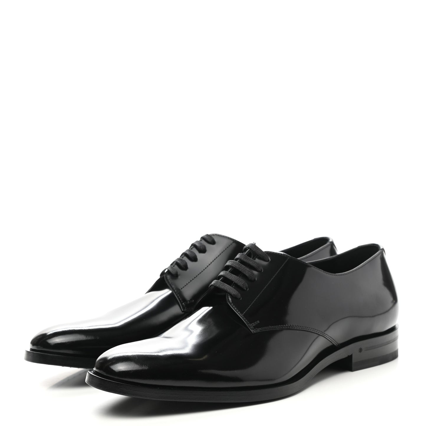 Patent Calfskin Mens Smoking 25 Derby Lace Up Shoes 45 Black