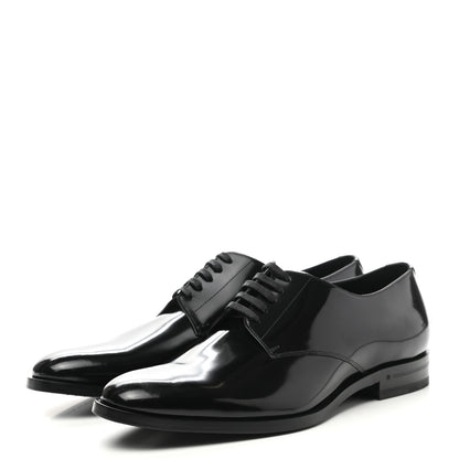 Saint Laurent Patent Calfskin Mens Smoking 25 Derby Lace Up Shoes 45 Black 3 of 10
