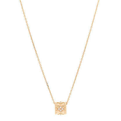 Van Cleef & Arpels 18K Yellow Gold Diamond Small Perlee Clovers Pendant Necklace 1 of 6