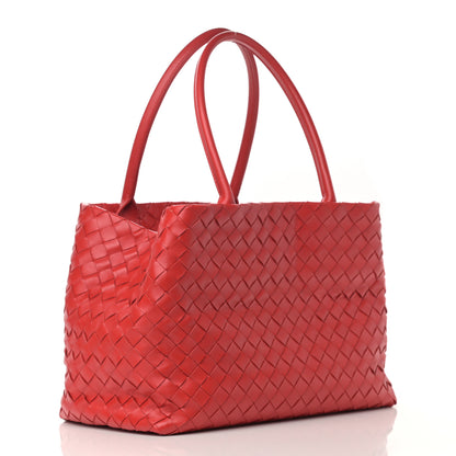 Bottega Veneta Nappa Intrecciato Tote Bag Red 3 of 11