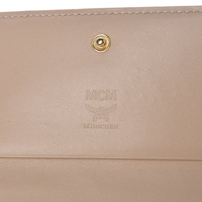 MCM Visetos Lizard Continental Flap Wallet Pink Beige 7 of 10