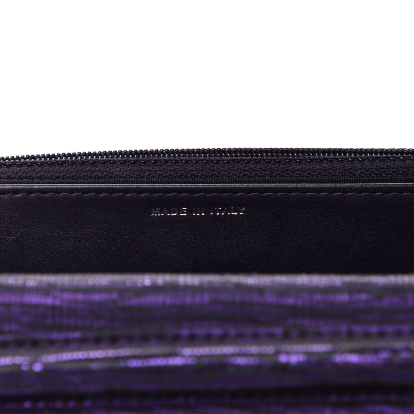 Iridescent Lizard Embossed Timeless CC Wallet on Chain WOC Purple