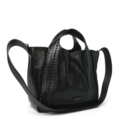 Valentino Garavani Calfskin Rockstud Hobo Tote Black 4 of 10
