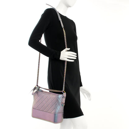 Chanel Iridescent Lambskin Calfskin Quilted Medium Gabrielle Hobo Light Purple 2 of 9