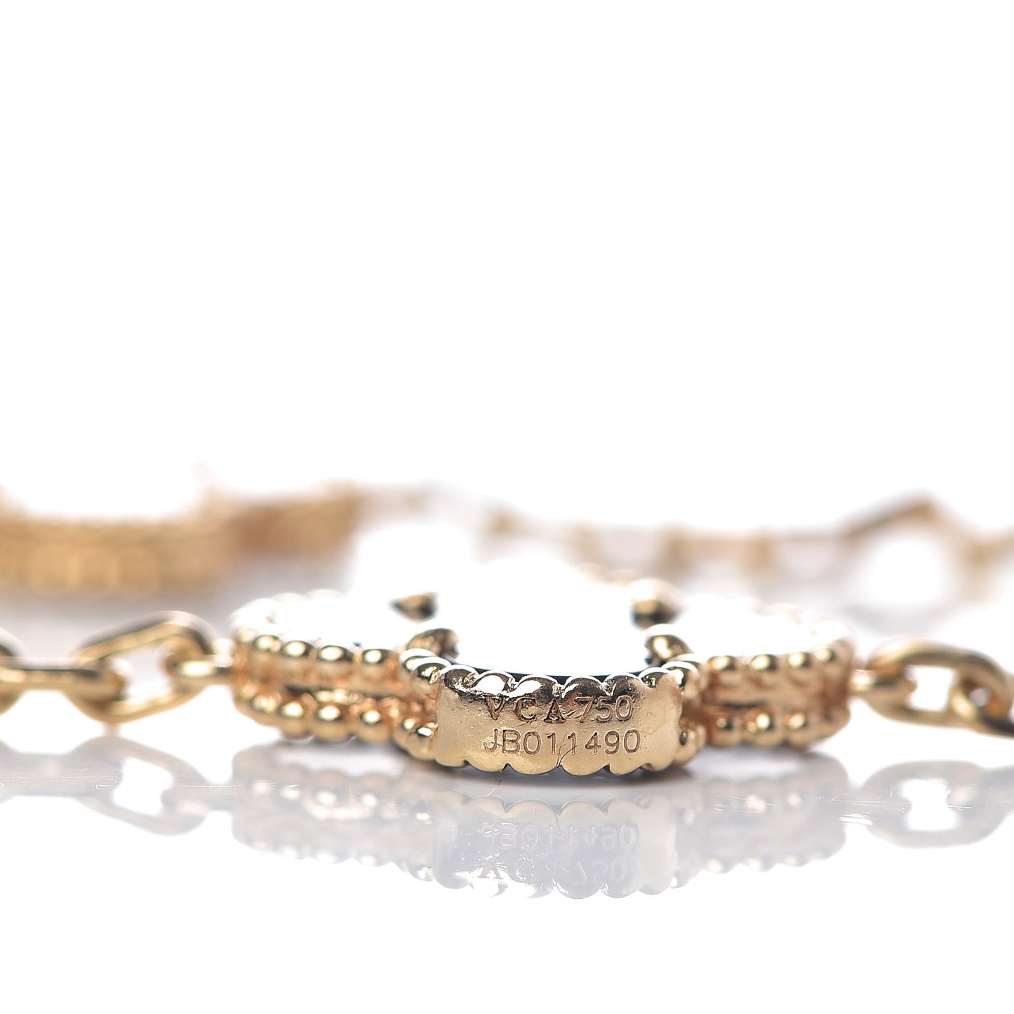 18K Yellow Gold Black Onyx 5 Motifs Vintage Alhambra Bracelet
