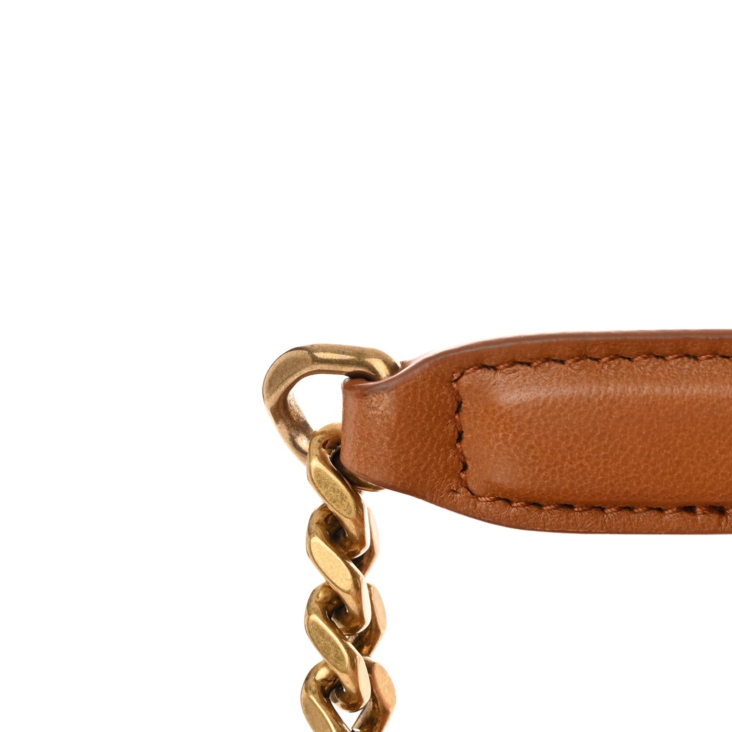 Saint Laurent Lambskin Quilted Small Loulou Puffer Monogram Chain Satchel Dark Honey 16 of 16
