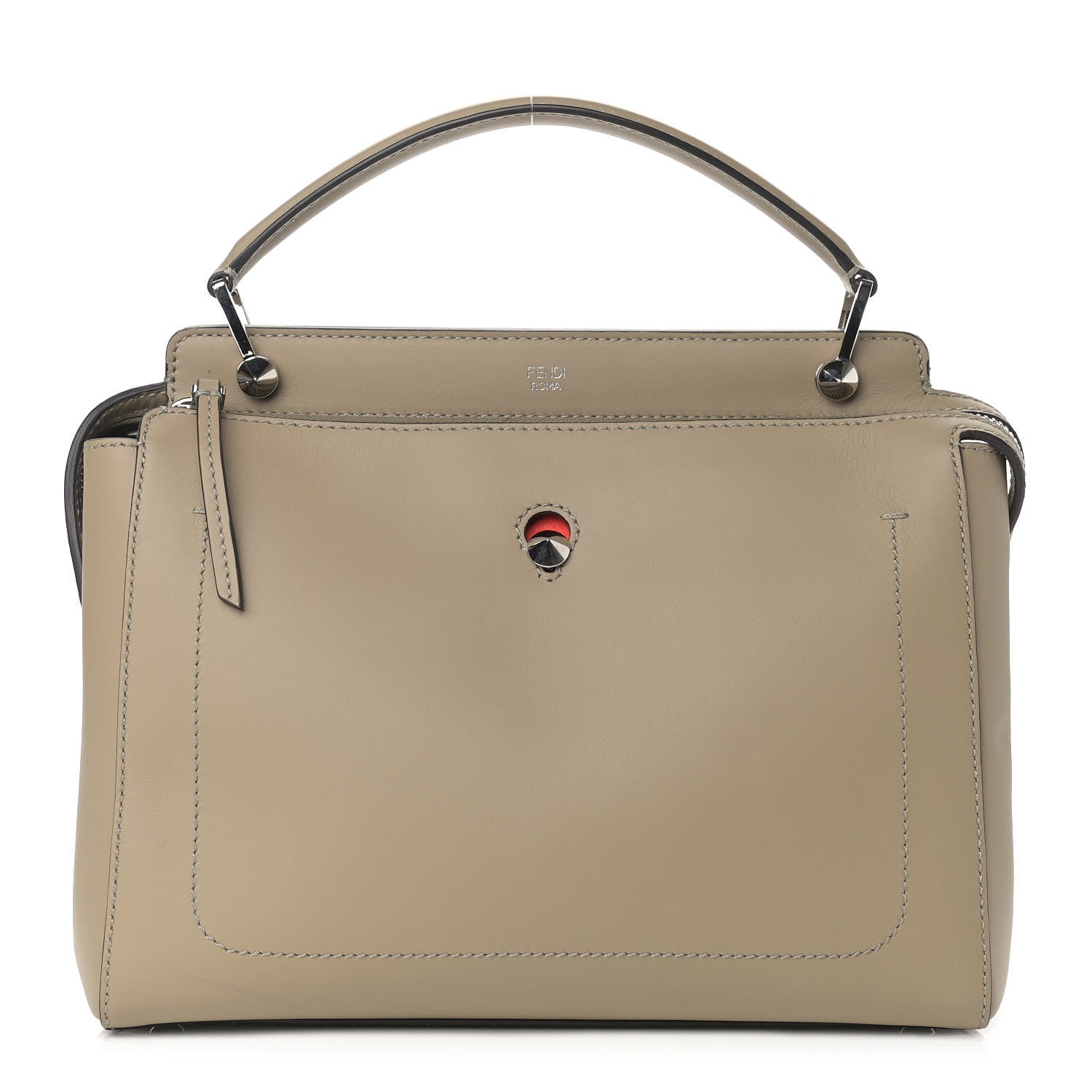 Fendi Vitello Baltico Dolce DotCom Satchel Tortora Papavero 1 of 14