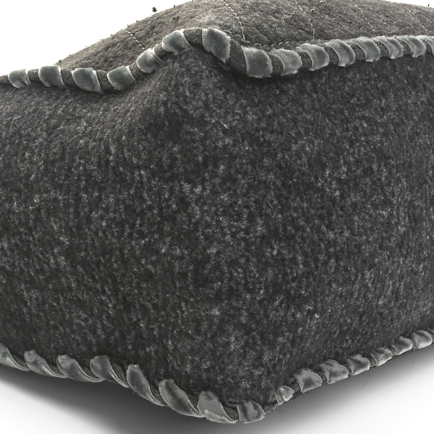 Wool Felt Quilted Large Shopping Tote Grey