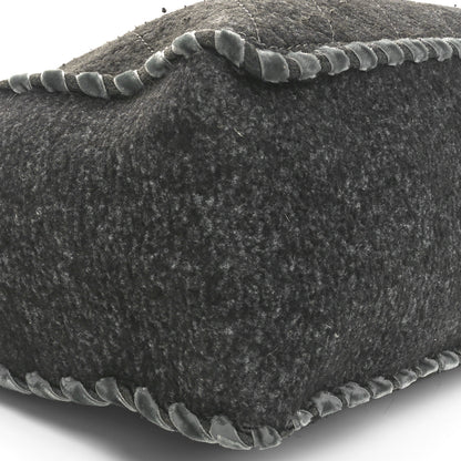 Chanel Wool Felt Quilted Large Shopping Tote Grey 9 of 10