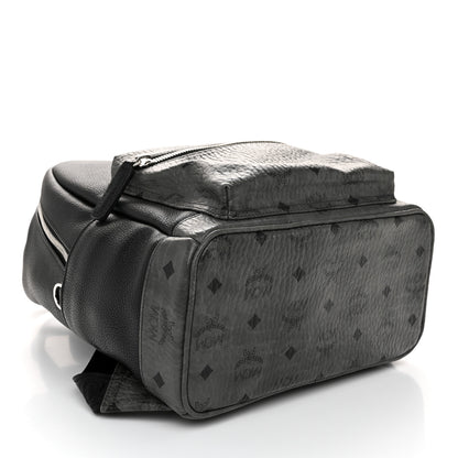 MCM Visetos Calfskin Medium Geonautic Backpack Black Phantom Grey 4 of 10