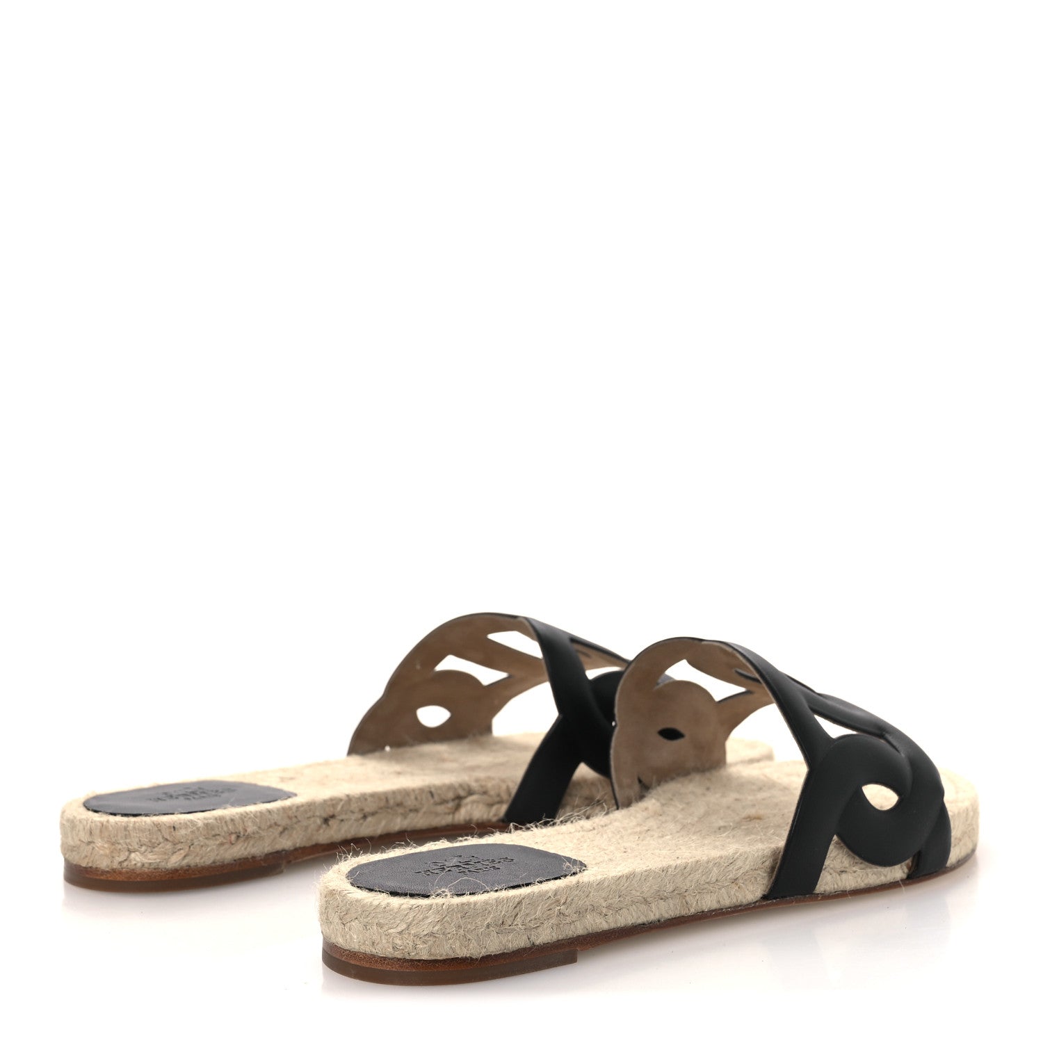 Hermes Nappa Famosa Espadrille Sandals 37 Black 5 of 11