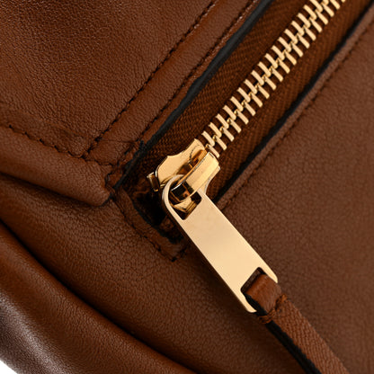 Celine Shiny Lambskin Soft Triomphe Little Half Moon Bag Brick 10 of 12