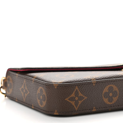 Louis Vuitton Monogram Pochette Felicie Chain Wallet Fuchsia 9 of 10