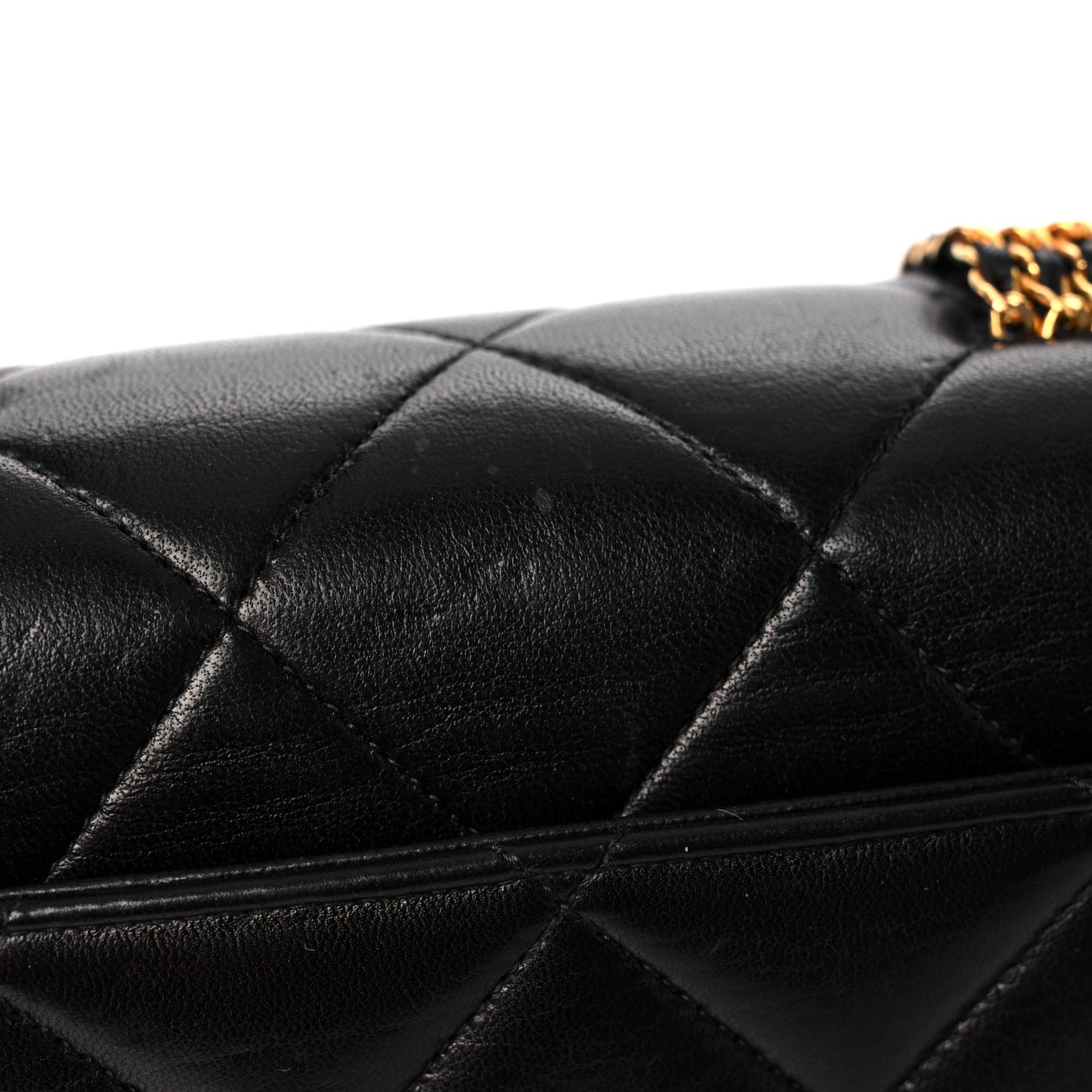 Lambskin Quilted 5 Chain Small Flap Black