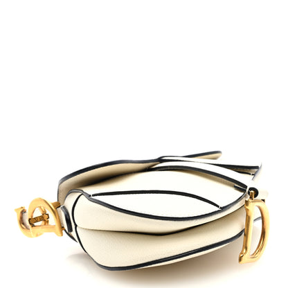 Christian Dior Grained Calfskin Mini Saddle Bag White 4 of 10