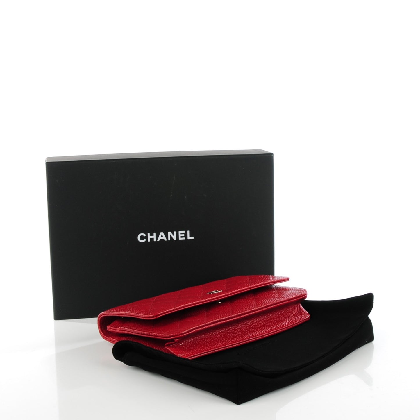 Caviar Quilted Wallet On Chain WOC Red