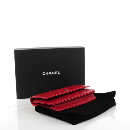 Chanel Caviar Quilted Wallet On Chain WOC Red 4 of 7