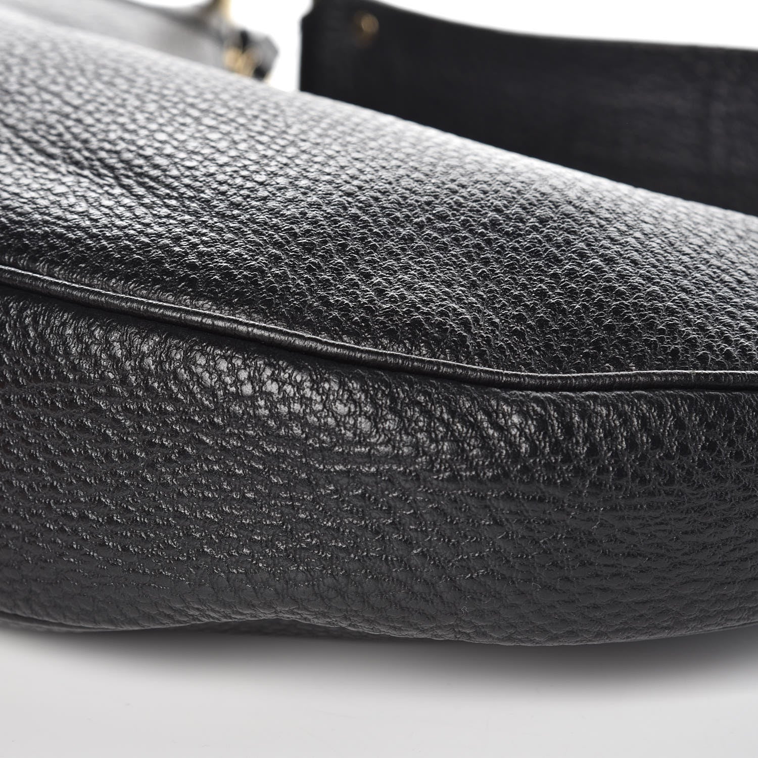 Gucci Calfskin Half Moon Bamboo Ring Hobo Black 9 of 11