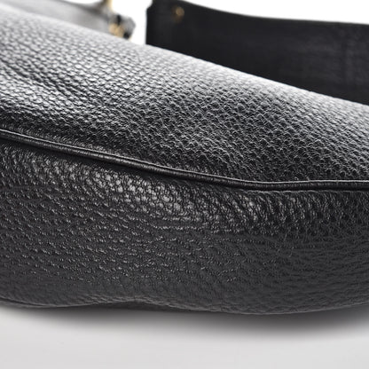 Gucci Calfskin Half Moon Bamboo Ring Hobo Black 9 of 11
